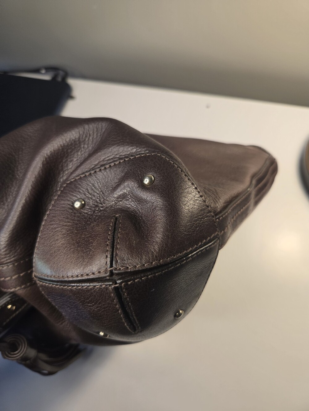Authentic Bally Brown Leather Tassel Hobo Shoulder Bag - Brown - Picture 6 of 12